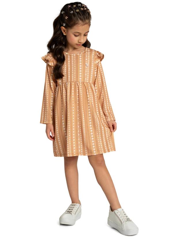 Marlan - Vestido Infantil em Cotton Heart Day Marrom 1