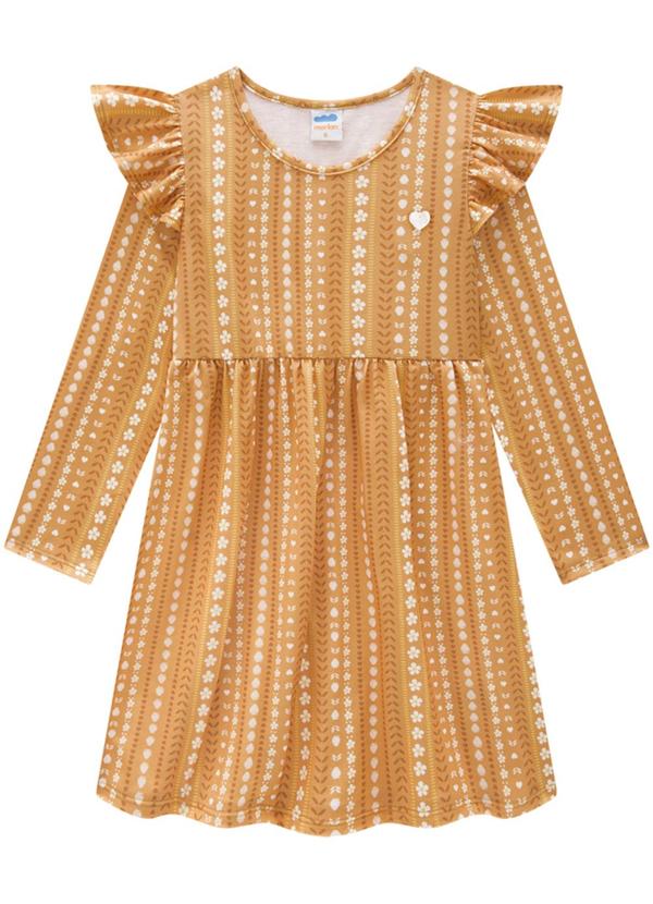 Marlan - Vestido Infantil em Cotton Heart Day Marrom 2