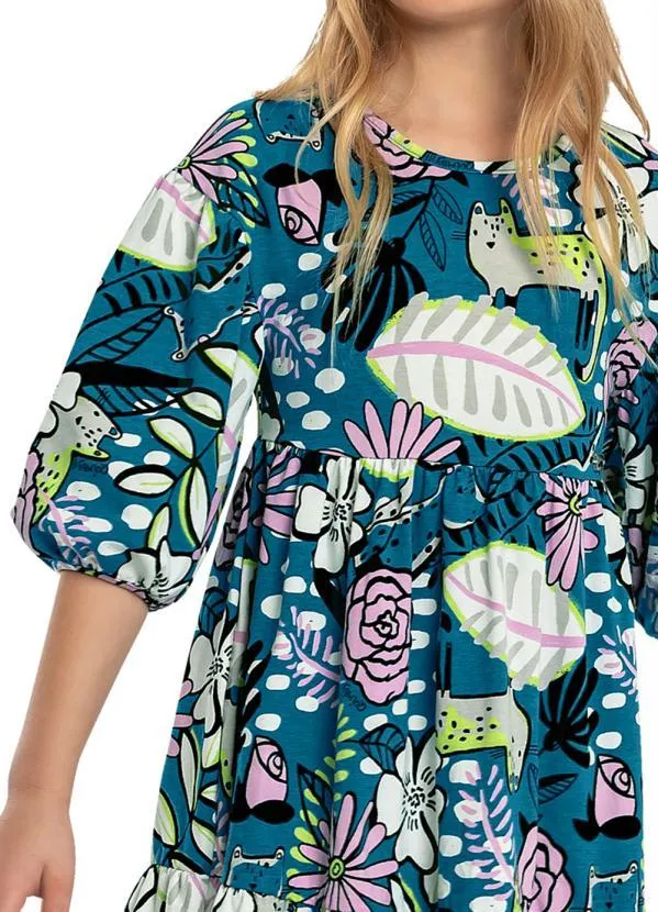 Quimby - Vestido Infantil em Cotton Verde 2