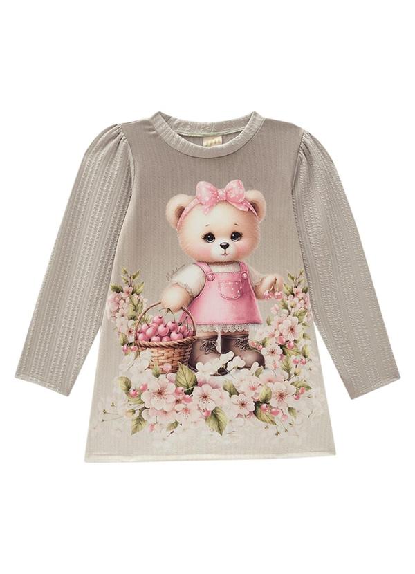 Milli e Nina - Vestido Infantil em Jacquard Tranças Cinza 1