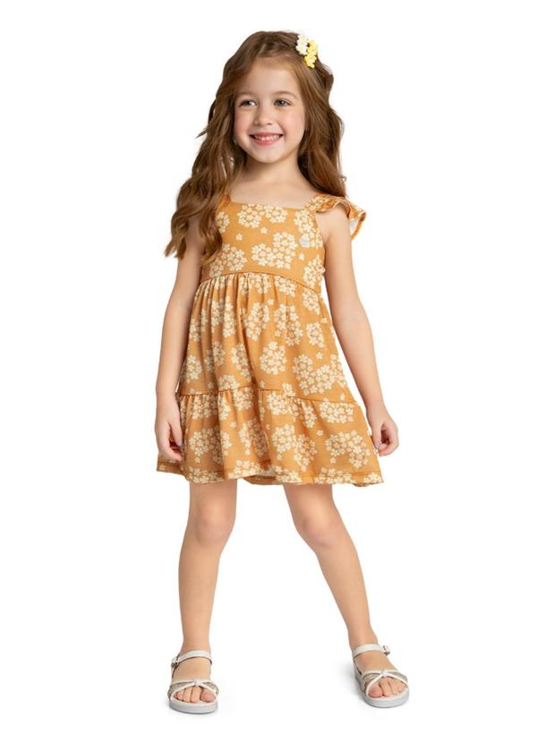 Marlan - Vestido Infantil em Meia Malha Corações Marrom