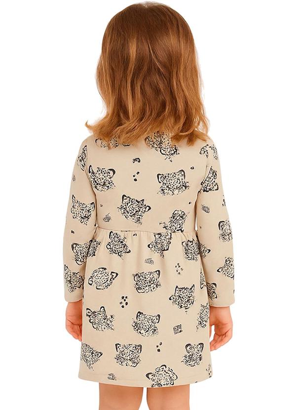 Marlan - Vestido Infantil em Molecotton Felpado Bege 2