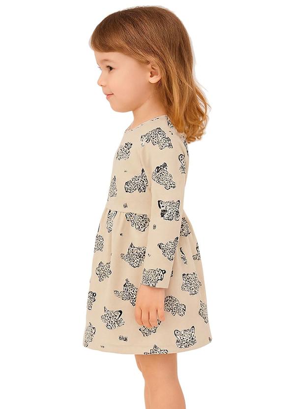 Marlan - Vestido Infantil em Molecotton Felpado Bege 3
