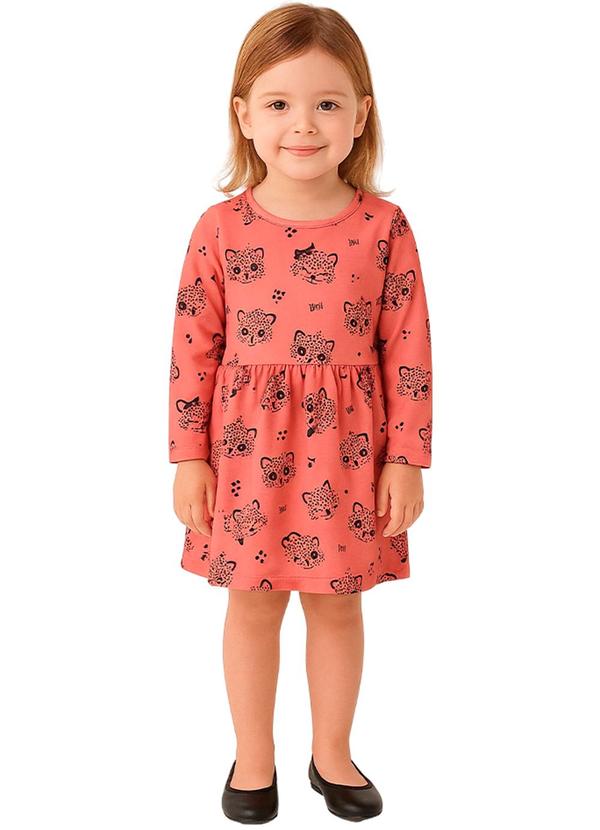 Marlan - Vestido Infantil em Molecotton Felpado Rosa