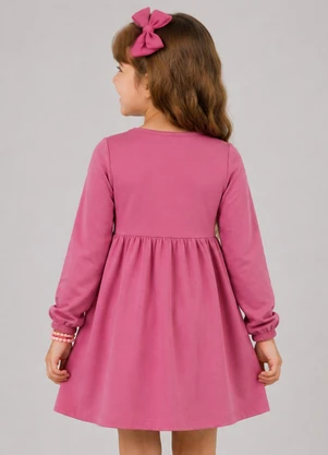 Select - Vestido Infantil em Molecotton Manga Longa Rosa - SELECT