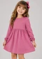 Select - Vestido Infantil Molecotton Manga Longa Vermelho - variação: Rosa