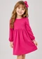 Select - Vestido Infantil Molecotton Manga Longa Vermelho - variação: Rosa
