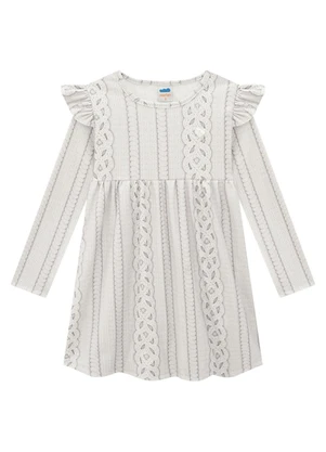 Marlan - Vestido Infantil em Molecotton Tricot Cinza - MARLAN