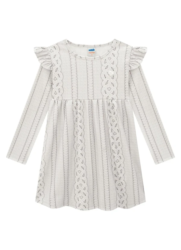 Marlan - Vestido Infantil em Molecotton Tricot Cinza