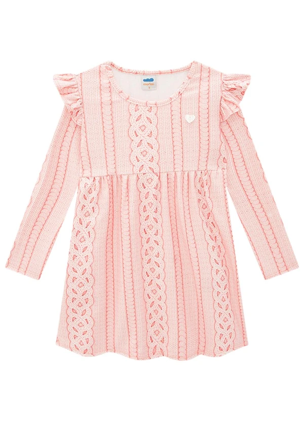 Marlan - Vestido Infantil em Molecotton Tricot Coral 2