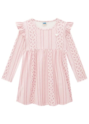 Marlan - Vestido Infantil em Molecotton Tricot Rosa - MARLAN