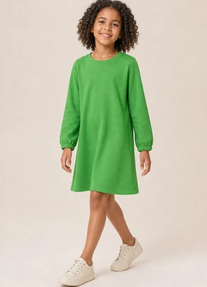 Bugbee - Vestido Infantil em Moletom Azul - BUGBEE