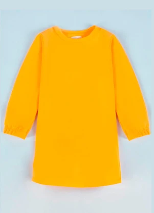 Bugbee - Vestido Infantil em Moletom Laranja - BUGBEE