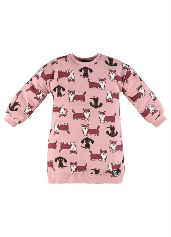Up Baby - Vestido Infantil em Moletom Rosa 2