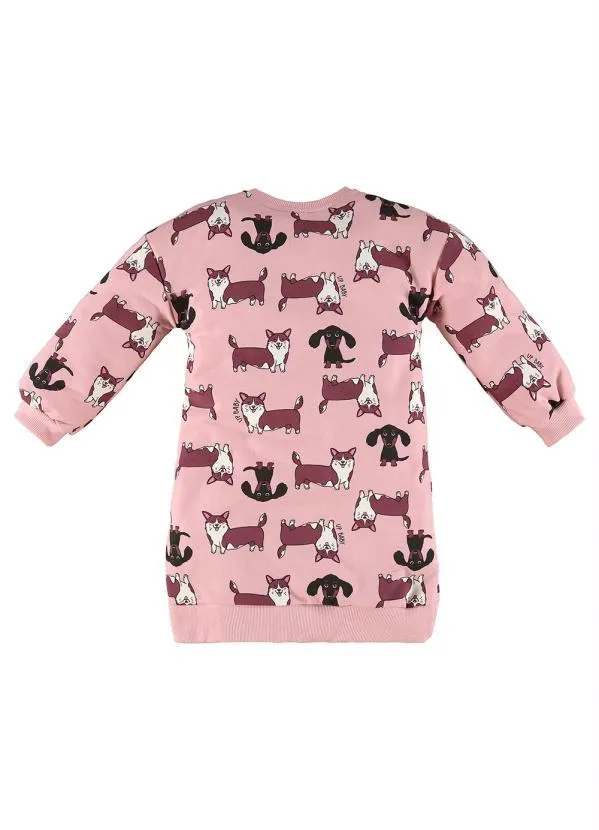 Up Baby - Vestido Infantil em Moletom Rosa 3