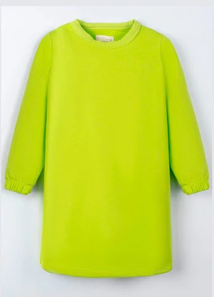 Bugbee - Vestido Infantil em Moletom Verde - BUGBEE
