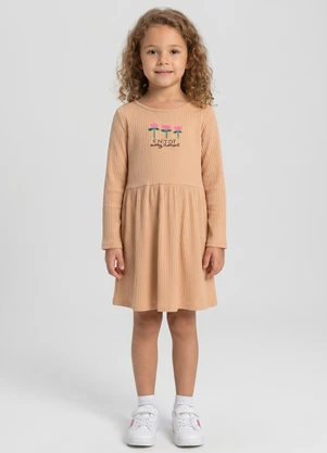 Guloseima - Vestido Infantil em Ribana Floral Marrom - GULOSEIMA