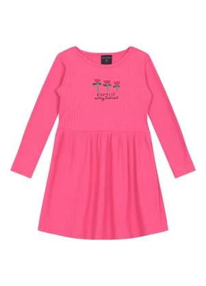 Guloseima - Vestido Infantil em Ribana Floral Rosa - GULOSEIMA