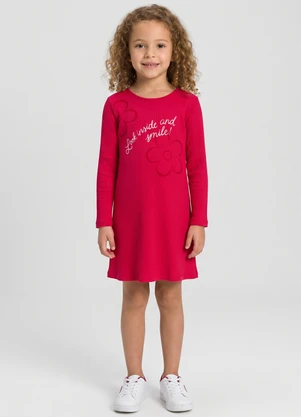 Guloseima - Vestido Infantil em Ribana Vermelho - GULOSEIMA