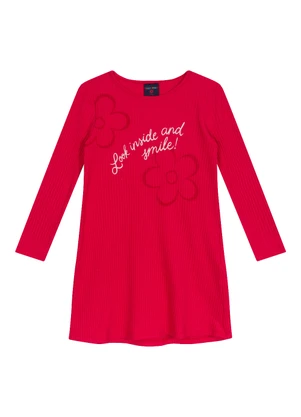 Guloseima - Vestido Infantil em Ribana Vermelho - GULOSEIMA