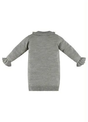 Up Baby - Vestido Infantil em Tricot Cinza - UP BABY
