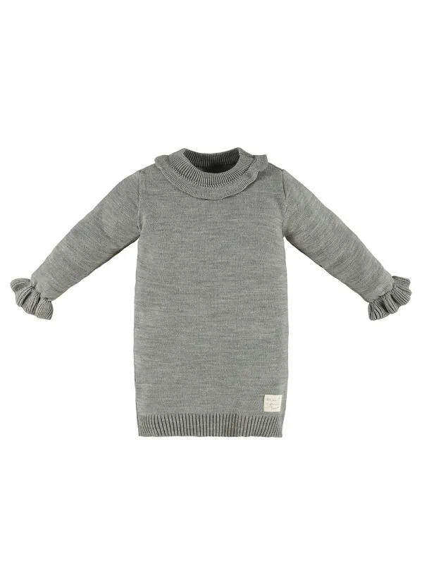 Up Baby - Vestido Infantil em Tricot Cinza