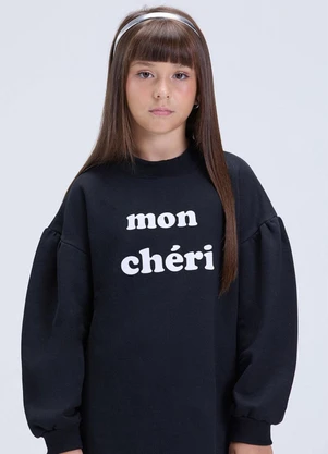 Vida Costeira - Vestido Infantil Feminino de Mon Chéri Preto - VIDA COSTEIRA
