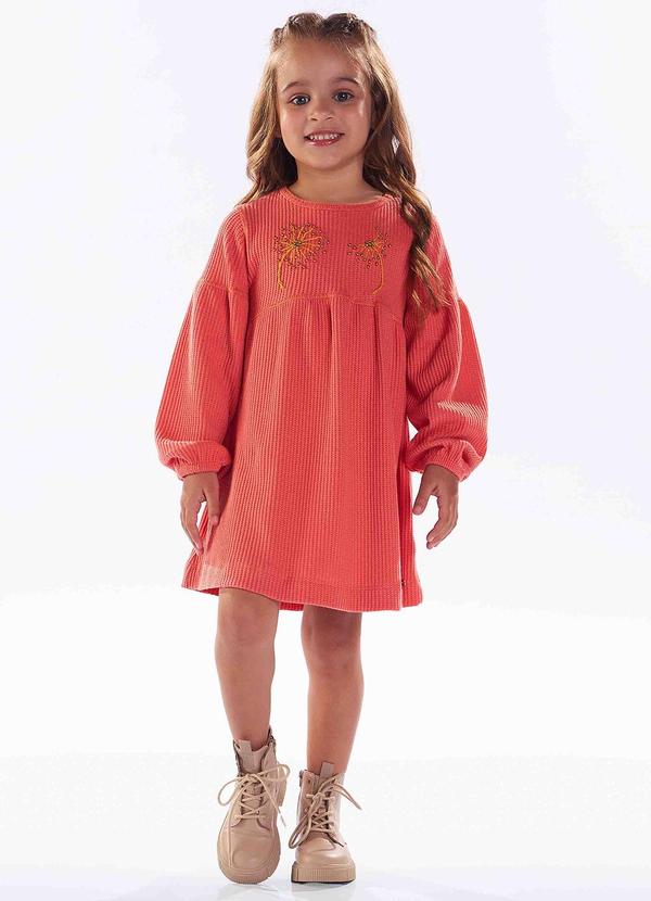 Kiki - Vestido Infantil Feminino Laranja