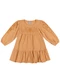 Colorittá - Vestido Infantil Menina Floral Texturizado Bege - variação: Laranja
