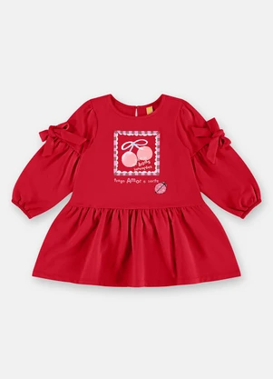 Três e Já - Vestido Infantil Joana Vermelho - TRÊS E JÁ