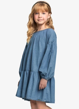 Trick Nick - Vestido Infantil Light Denim Azul - TRICK NICK