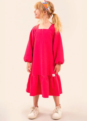 Bugbee - Vestido Infantil Malha Tweed Rosa - BUGBEE