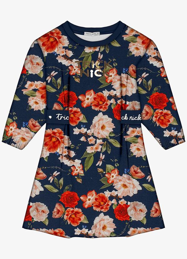 Trick Nick - Vestido Infantil Manga Longa Azul