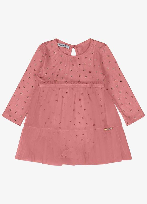 Trick Nick - Vestido Infantil Manga Longa Rosa