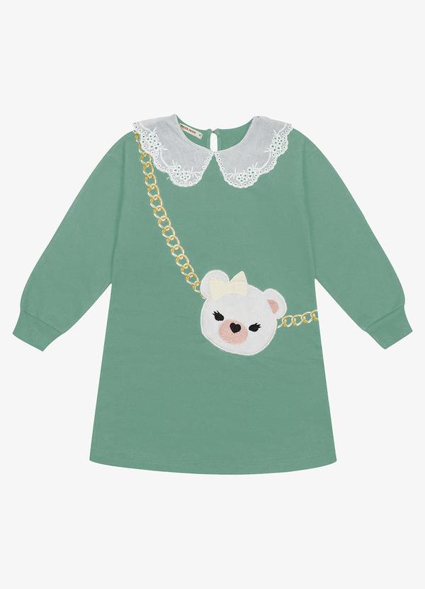 Trick Nick - Vestido Infantil Manga Longa Verde