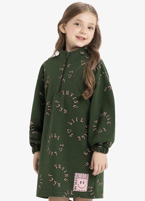 Rovi Kids - Vestido Infantil Manga Longa Verde