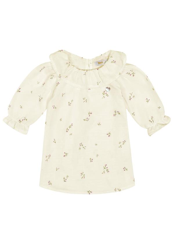 Trick Nick - Vestido Infantil Manga Longa Bege