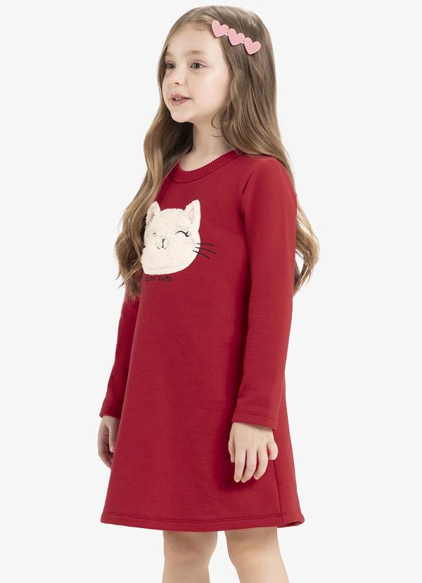 Rovi Kids - Vestido Infantil Manga Longa Vermelho 4