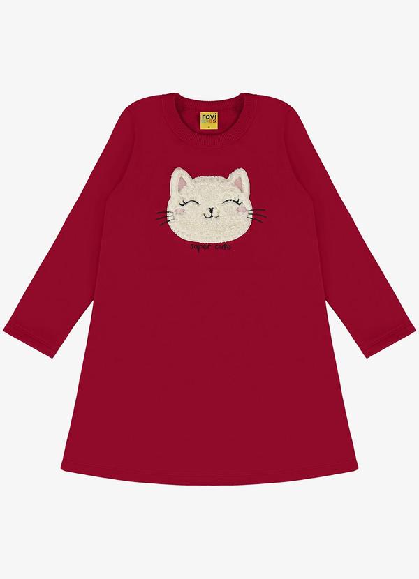 Rovi Kids - Vestido Infantil Manga Longa Vermelho 5