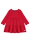 Bee Loop - Vestido Infantil Manga Longa Vermelho - variação:  
