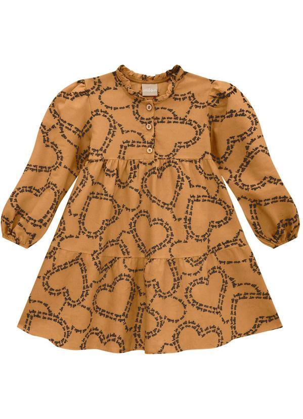 Milon - Vestido Infantil Marrom