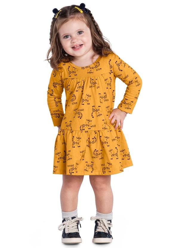 Kyly - Vestido Infantil Menina Amarelo