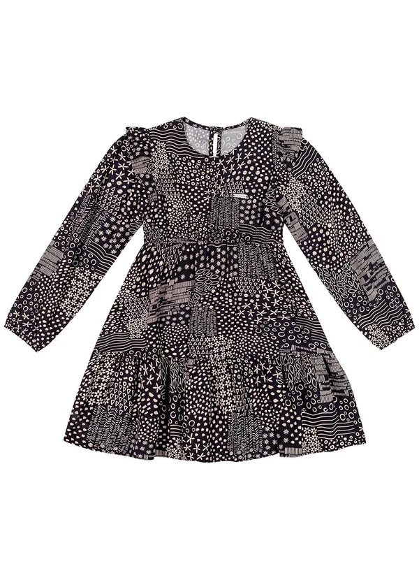 Colorittá - Vestido Infantil Menina Babados Preto 3