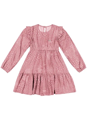 Colorittá - Vestido Infantil Menina Babados Rosa - COLORITTÁ