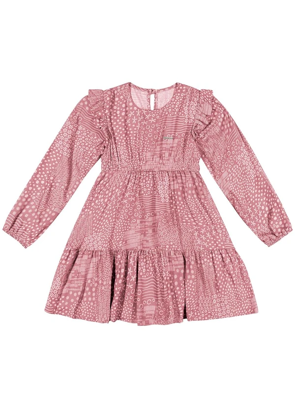 Colorittá - Vestido Infantil Menina Babados Rosa