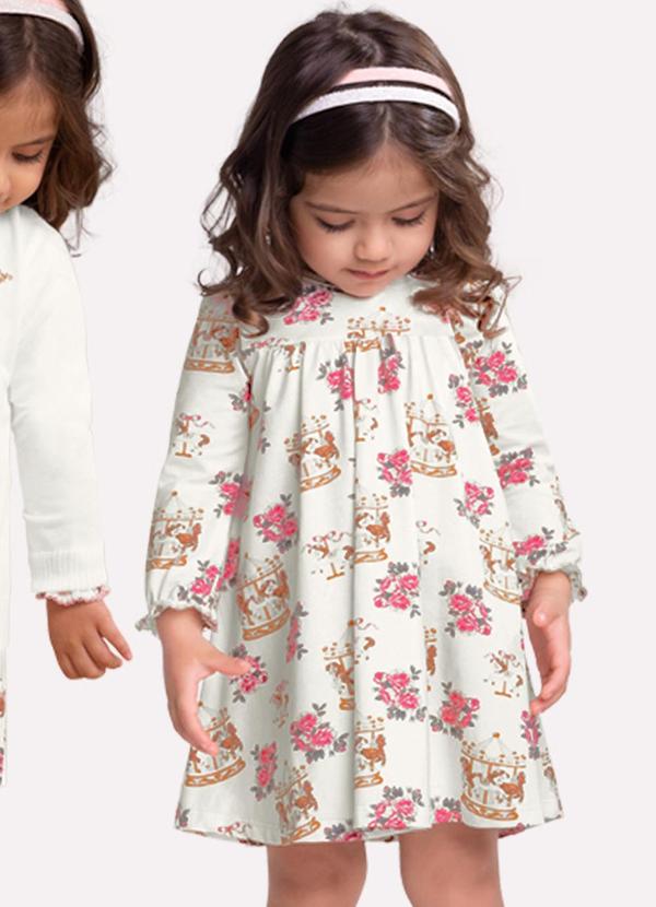 Milon - Vestido Infantil Menina Bege