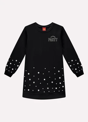 Kyly - Vestido Infantil Menina Bolinhas Preto - KYLY