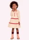 Nanai - Vestido Infantil Menina Bordado Verde - variação: Bege