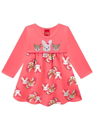 Kyly - Vestido Infantil Menina Bordado Rosa - KYLY