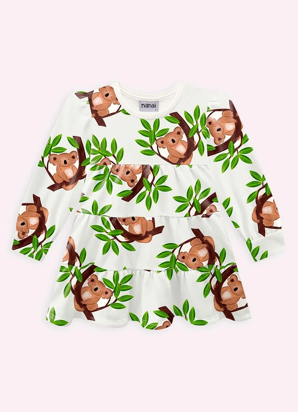Nanai - Vestido Infantil Menina Coalas Off White 2